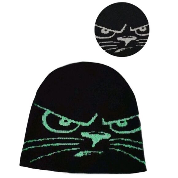 Grumpy Cat Knit Beanie - Picture 1 of 9